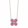 Zadok Collection Adjustable Flower Cluster Pink Sapphire And Diamond Pendant
