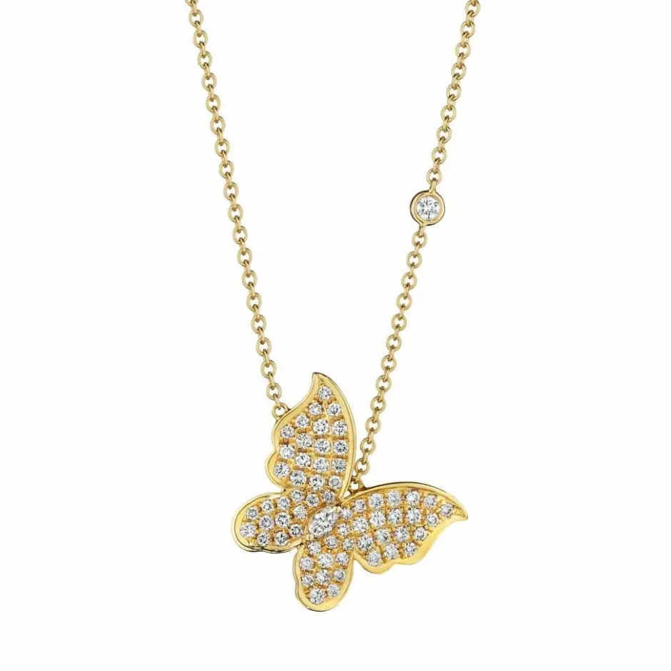 Zadok Collection Adjustable Single Station Cluster Butterfly Diamond Pendant