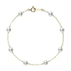 Mikimoto Akoya Cultured Pearl Station Bracelet in Gold
