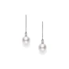 Mikimoto Akoya Leverback Earrings With Diamonds