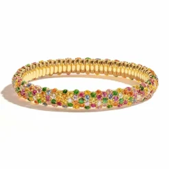 Zadok Collection 7 Alternate Row Basket Multi-Colored Sapphire And Diamond Bracelet