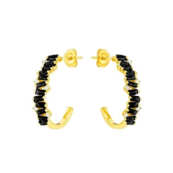 Suzanne Kalan Amalfi Frenesia Black Night Quartz Hoops