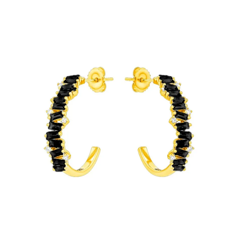 Suzanne Kalan Amalfi Frenesia Black Night Quartz Hoops