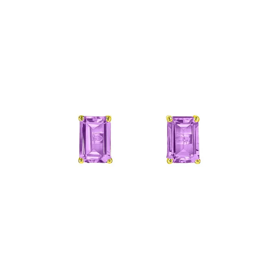 Suzanne Kalan Amalfi Rose De France Emerald Cut Studs