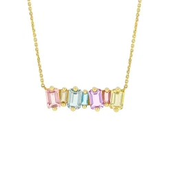 Suzanne Kalan Ann Emerald Cut Pastel Bar Pendant