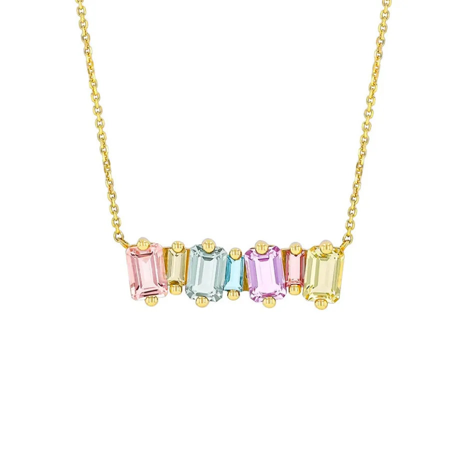 Suzanne Kalan Ann Emerald Cut Pastel Bar Pendant