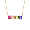 Suzanne Kalan Ann Emerald Cut Rainbow Bar Pendant