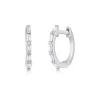 Zadok Collection Baguette Diamond Huggie Earrings