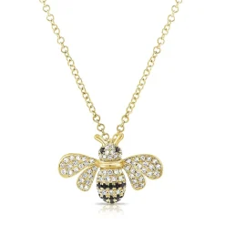 Zadok Collection Bee Pave Diamond And Black Diamond Pendant
