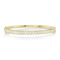 Zadok Collection Bezel Baguette Diamond Bangle