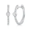 Zadok Collection Bezel Huggie Diamond And Diamond Earrings