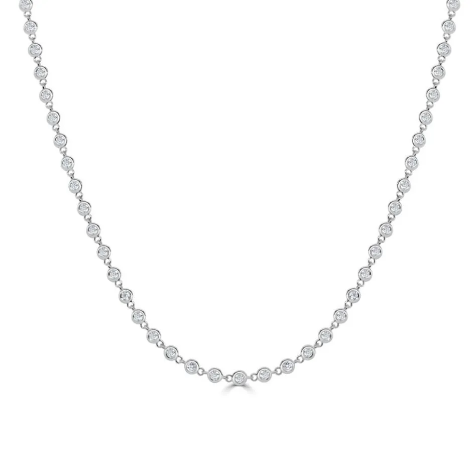 Zadok Collection Bezel Round Diamond Necklace