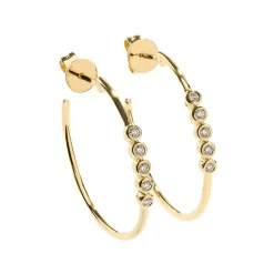 Zadok Collection 5 Bezel Set Diamond Hoop Earrings