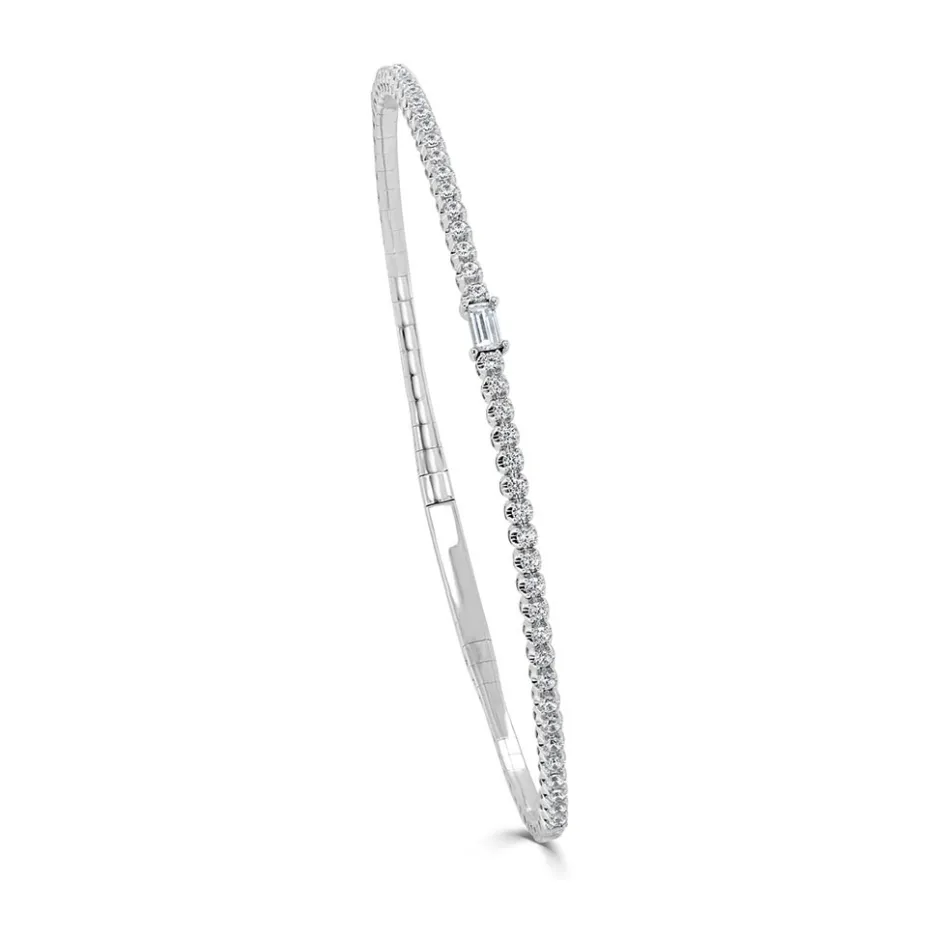 Zadok Collection Birthstone & Diamond Flexible Bangle