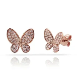 Zadok Collection Butterfly Diamond Pave Gold Studs