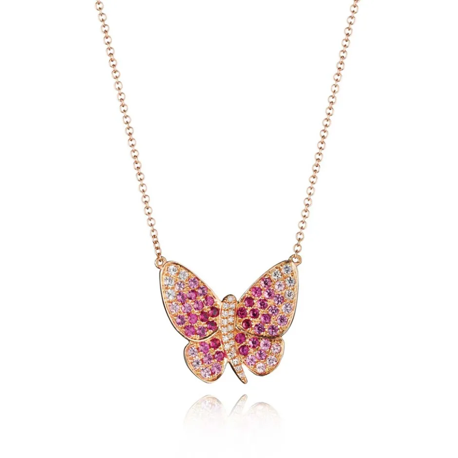 Zadok Collection Butterfly Sapphire And Diamond Pendant