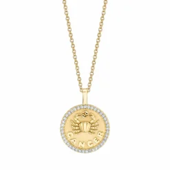 Anita Ko Cancer Zodiac Coin Pendant With Diamond Frame