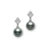 Mikimoto Classic Elegance Black South Sea Cultured Pearl And Diamond Earrings