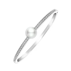 Mikimoto Classic White South Sea Cultured Pearl And Diamond Bracelet