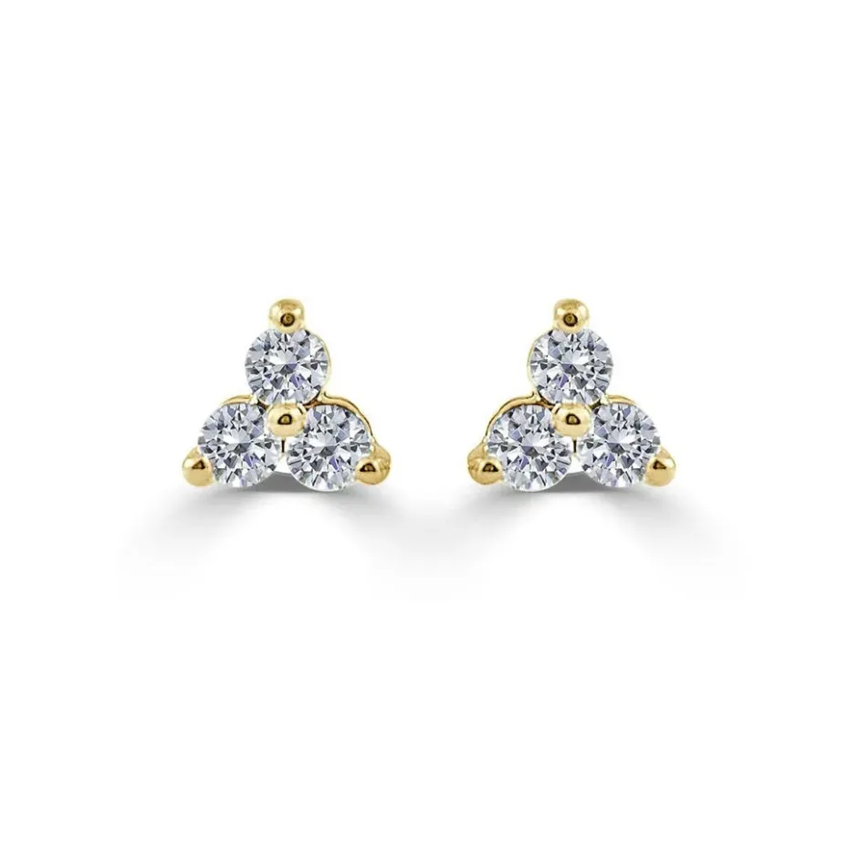 Zadok Collection Cluster Triangle Stud 0.2in Diamond Earrings