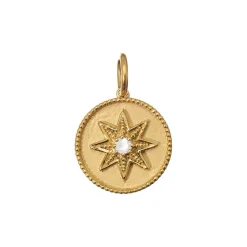 Sethi Couture Compass Yellow Gold Charm Pendant