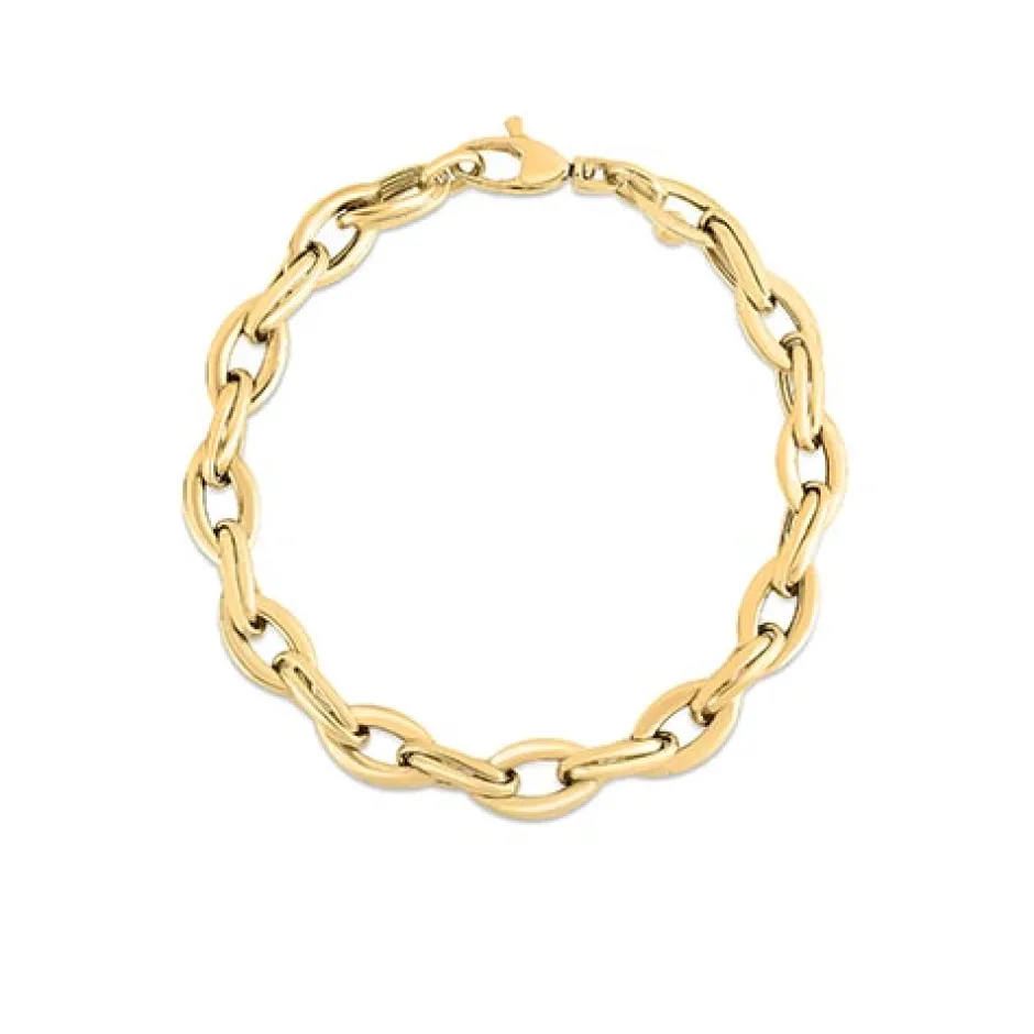 Roberto Coin Designer Gold Almond Link Bracelet