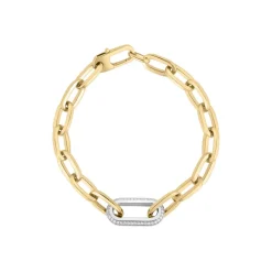 Roberto Coin Designer Gold PaveDiamond Link Bracelet