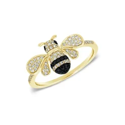 Zadok Collection Diamond & Black Diamond Bumble Bee Ring