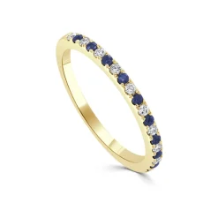 Zadok Collection Diamond & Blue Sapphire Alternating Band Ring