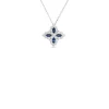 Roberto Coin Diamond & Sapphire Large Flower On Chain Necklace