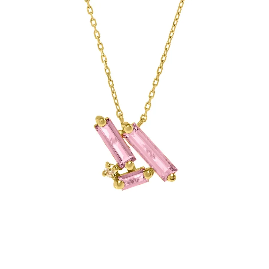 Suzanne Kalan Diamond And Morganite Topaz Cluster Pendant