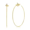 Zadok Collection Diamond Butterfly Hoop Earrings