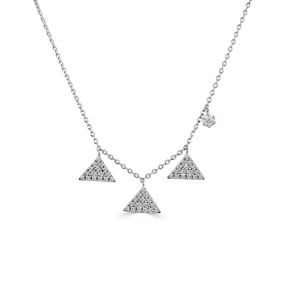 Zadok Collection Diamond Dangle Triangle Necklace