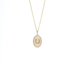 Zadok Collection Diamond Horseshoe Tag Pendant