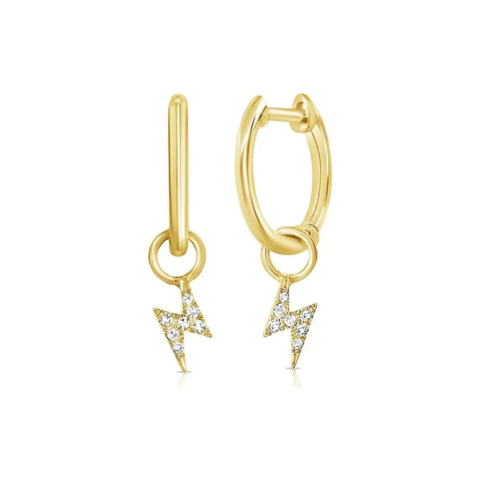 Zadok Collection Diamond Lightning Bolt Earrings