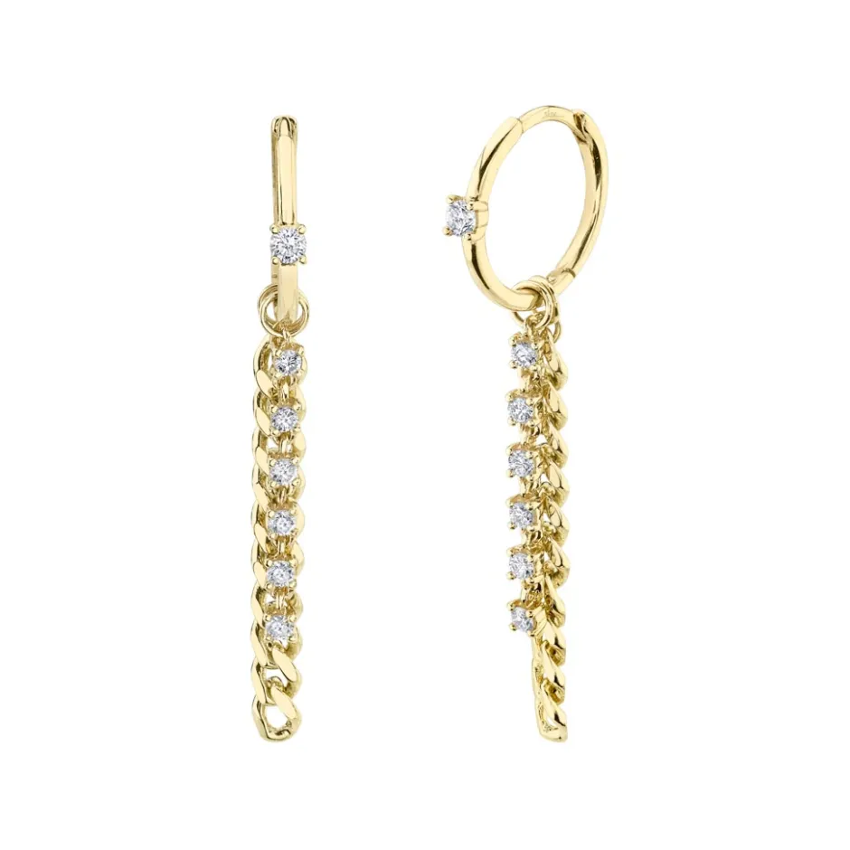Zadok Collection Diamond Link Huggie Earring Earrings