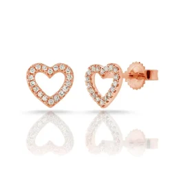 Zadok Collection Diamond Open Heart Stud Earring