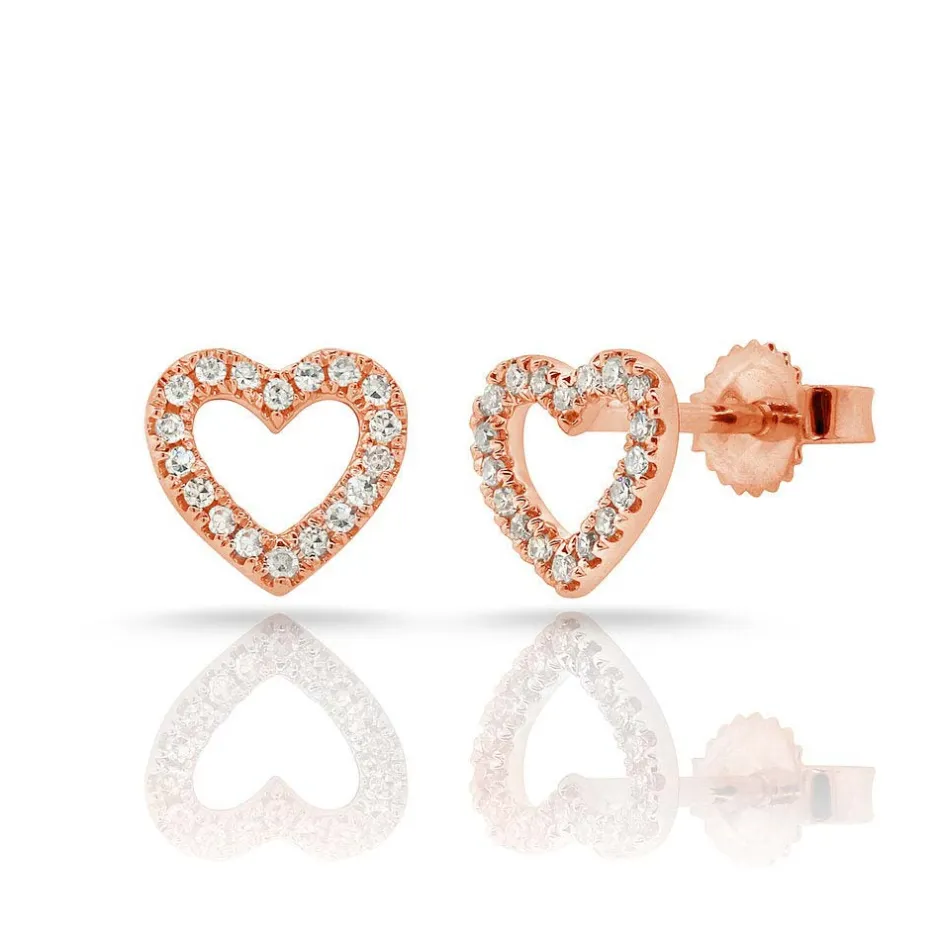 Zadok Collection Diamond Open Heart Stud Earring