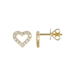 Zadok Collection Diamond Open Heart Studs