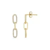 Zadok Collection Diamond Paperclip Link Dangle Earrings