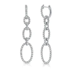 Zadok Collection Diamond Paperclip Link Drop Earrings