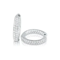 Zadok Collection Diamond Pave Hoop Earrings