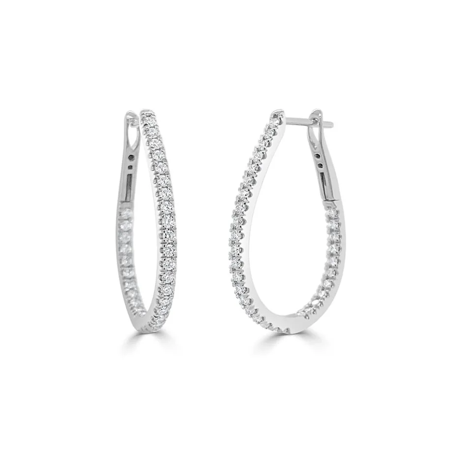 Zadok Collection Diamond Pear-Shaped Hoop Earrings