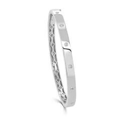 Zadok Collection Diamond 7-Stone Bezel Bangle