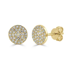 Zadok Collection Disc Pave Stud Diamond Earrings 0.17ctw
