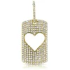 Zadok Collection Dog Tag Heart Pave Diamond Pendant