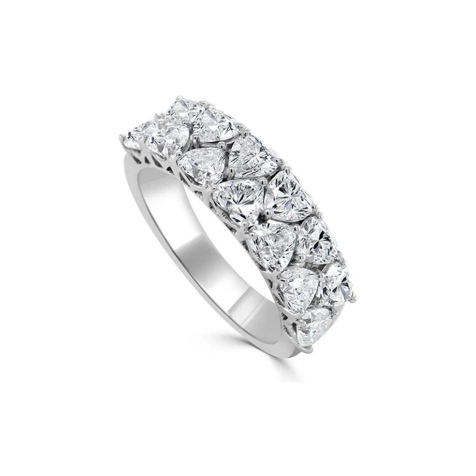 Zadok Collection Double Row Heart Diamond Ring