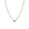 Zoe Chicco Emerald Bezel Extra Small Curb Chain Necklace