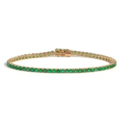 Zadok Collection Emerald Round Cut Tennis Bracelet