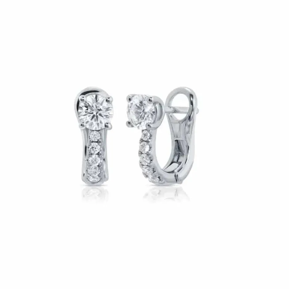 Anita Ko Flat Pave Diamond Huggies With Round Diamonds